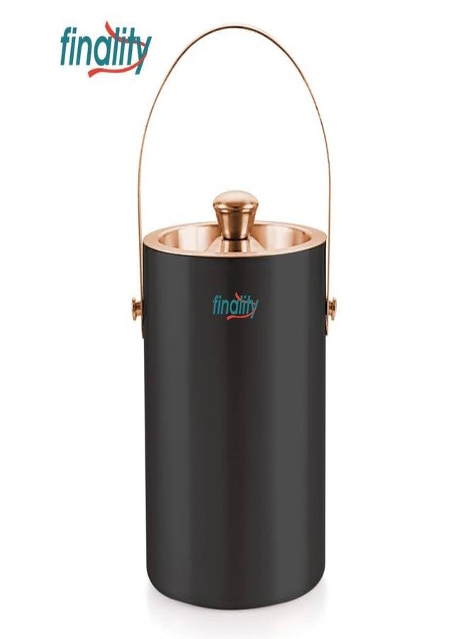 FINALITY Stainless Steel Copper with Black Double Walled Ice Bucket with Lid[1 Liter] Keeps Ice Cold for 6 h|Great bar Tools for Home bar,Mini bar,Wine (Plain) - Image 2